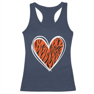 Bengal Tiger Heart Racerback Tank Top Retro BFT Sports Fan Trendy Game Day Gift TS10 Navy Print Your Wear
