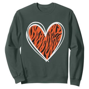 Bengal Tiger Heart Sweatshirt Retro BFT Sports Fan Trendy Game Day Gift TS10 Dark Forest Green Print Your Wear