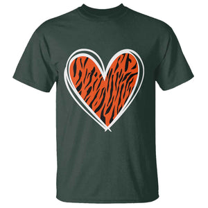 Bengal Tiger Heart T Shirt Retro BFT Sports Fan Trendy Game Day Gift TS10 Dark Forest Green Print Your Wear