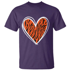 Bengal Tiger Heart T Shirt Retro BFT Sports Fan Trendy Game Day Gift TS10 Purple Print Your Wear
