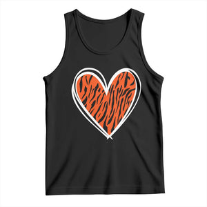 Bengal Tiger Heart Tank Top Retro BFT Sports Fan Trendy Game Day Gift TS10 Black Print Your Wear