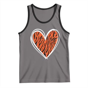 Bengal Tiger Heart Tank Top Retro BFT Sports Fan Trendy Game Day Gift TS10 Deep Heather Black Print Your Wear