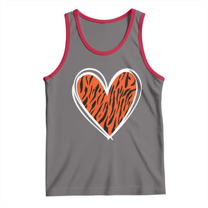 Bengal Tiger Heart Tank Top Retro BFT Sports Fan Trendy Game Day Gift TS10 Deep Heather Red Print Your Wear