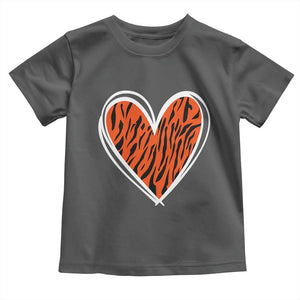 Bengal Tiger Heart Toddler T Shirt Retro BFT Sports Fan Trendy Game Day Gift TS10 Dark Heather Print Your Wear