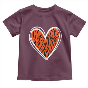 Bengal Tiger Heart Toddler T Shirt Retro BFT Sports Fan Trendy Game Day Gift TS10 Maroon Print Your Wear