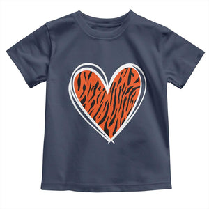 Bengal Tiger Heart Toddler T Shirt Retro BFT Sports Fan Trendy Game Day Gift TS10 Navy Print Your Wear