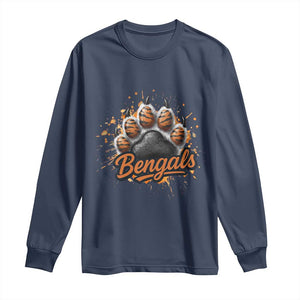 Vintage BFT Football Long Sleeve Shirt Retro Sports Fan Trendy Game Day Spirit TS10 Navy Print Your Wear