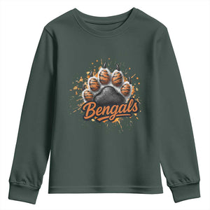 Vintage BFT Football Youth Sweatshirt Retro Sports Fan Trendy Game Day Spirit TS10 Dark Forest Green Print Your Wear