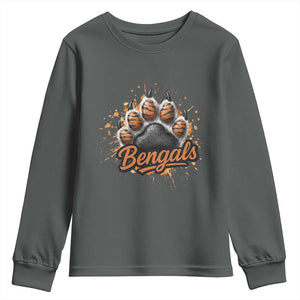 Vintage BFT Football Youth Sweatshirt Retro Sports Fan Trendy Game Day Spirit TS10 Dark Heather Print Your Wear