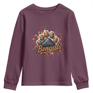 Vintage BFT Football Youth Sweatshirt Retro Sports Fan Trendy Game Day Spirit TS10 Maroon Print Your Wear