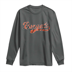 Vintage BFT Football Long Sleeve Shirt Retro Sports Style 80s 90s Cincy Lovers TS10 Dark Heather Print Your Wear