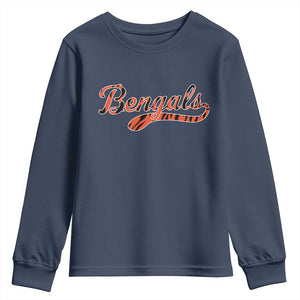 Vintage BFT Football Youth Sweatshirt Retro Sports Style 80s 90s Cincy Lovers TS10 Navy Print Your Wear