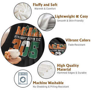 Straight Outta The 305 Miami Throw Blanket Area Code Florida Pride TS10 Print Your Wear