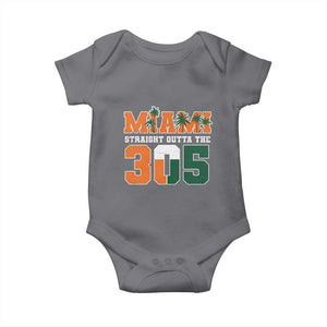 Straight Outta The 305 Miami Baby Onesie Area Code Florida Pride TS10 Charcoal Print Your Wear