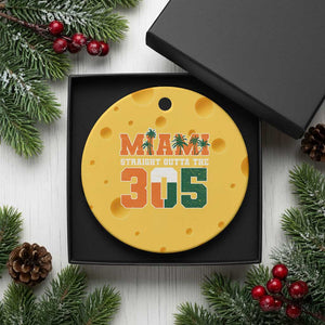 Straight Outta The 305 Miami Ceramic Ornament Area Code Florida Pride TS10 1pc Yellow Cheese Print Your Wear