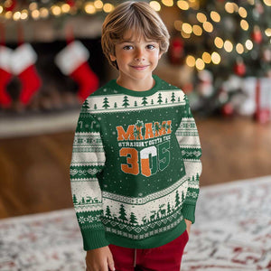 Straight Outta The 305 Miami Ugly Christmas Sweater Area Code Florida Pride TS10 Forest Green Beige Print Your Wear
