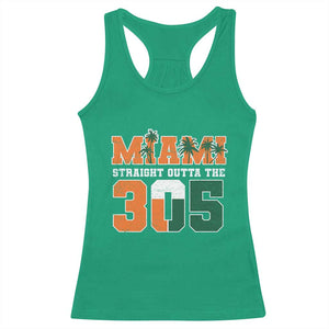Straight Outta The 305 Miami Racerback Tank Top Area Code Florida Pride TS10 Irish Green Print Your Wear