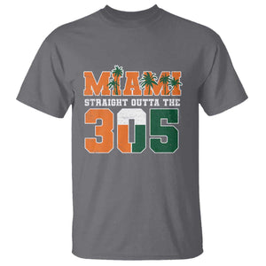 Straight Outta The 305 Miami T Shirt Area Code Florida Pride TS10 Charcoal Print Your Wear