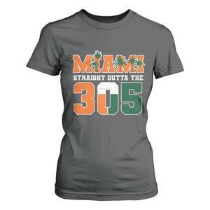 Straight Outta The 305 Miami T Shirt For Women Area Code Florida Pride TS10 Dark Heather Print Your Wear