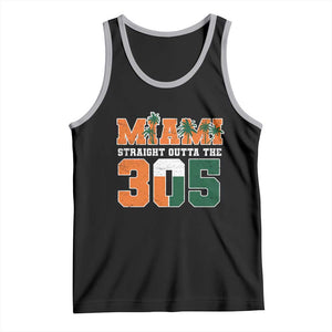 Straight Outta The 305 Miami Tank Top Area Code Florida Pride TS10 Black Athletic Heather Print Your Wear