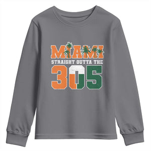 Straight Outta The 305 Miami Youth Sweatshirt Area Code Florida Pride TS10 Charcoal Print Your Wear