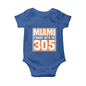 Miami Baby Onesie Straight Outta The 305 Area Code Florida Pride TS10 Royal Blue Print Your Wear