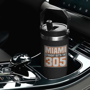 Miami Flip Straw Tumbler Straight Outta The 305 Area Code Florida Pride TS10 Print Your Wear