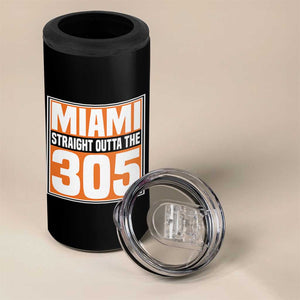 Miami 4 in 1 Can Cooler Tumbler Straight Outta The 305 Area Code Florida Pride TS10 Print Your Wear