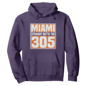 Miami Hoodie Straight Outta The 305 Area Code Florida Pride TS10 Purple Print Your Wear