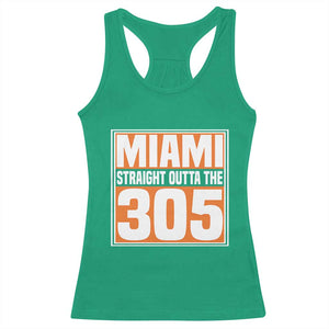 Miami Racerback Tank Top Straight Outta The 305 Area Code Florida Pride TS10 Irish Green Print Your Wear