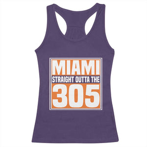 Miami Racerback Tank Top Straight Outta The 305 Area Code Florida Pride TS10 Purple Print Your Wear
