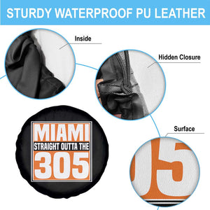 Miami Spare Tire Cover Straight Outta The 305 Area Code Florida Pride TS10 Print Your Wear