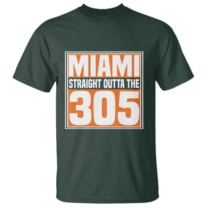 Miami T Shirt Straight Outta The 305 Area Code Florida Pride TS10 Dark Forest Green Print Your Wear