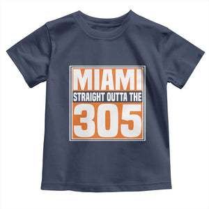 Miami Toddler T Shirt Straight Outta The 305 Area Code Florida Pride TS10 Navy Print Your Wear