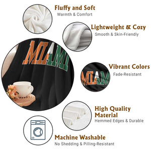 Retro Miami Throw Blanket Florida FL Vintage Classic Athletic Sports TS10 Print Your Wear
