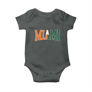 Retro Miami Baby Onesie Florida FL Vintage Classic Athletic Sports TS10 Dark Heather Print Your Wear