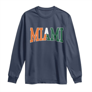 Retro Miami Long Sleeve Shirt Florida FL Vintage Classic Athletic Sports TS10 Navy Print Your Wear