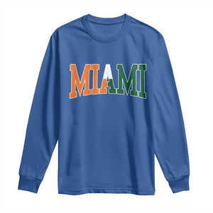 Retro Miami Long Sleeve Shirt Florida FL Vintage Classic Athletic Sports TS10 Royal Blue Print Your Wear