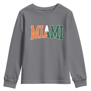 Retro Miami Youth Sweatshirt Florida FL Vintage Classic Athletic Sports TS10 Charcoal Print Your Wear