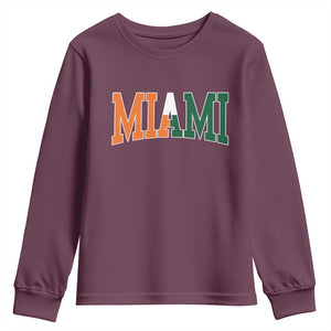 Retro Miami Youth Sweatshirt Florida FL Vintage Classic Athletic Sports TS10 Maroon Print Your Wear