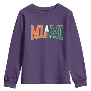 Retro Miami Youth Sweatshirt Florida FL Vintage Classic Athletic Sports TS10 Purple Print Your Wear