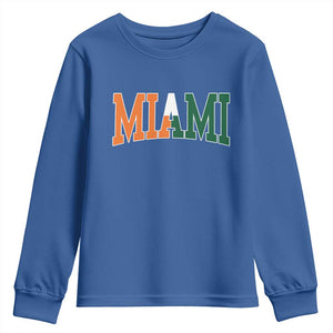 Retro Miami Youth Sweatshirt Florida FL Vintage Classic Athletic Sports TS10 Royal Blue Print Your Wear