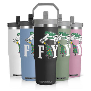 Christmas Philly Lover Flip Straw Tumbler Barkley Backwards Hurdle Xmas Tree TS10 Print Your Wear