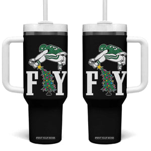 Christmas Philly Lover Tumbler With Handle Barkley Backwards Hurdle Xmas Tree TS10 One Size: 40 oz Black Print Your Wear
