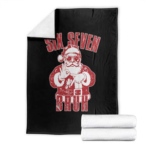 Six Seven Bruh Funny Christmas Throw Blanket Santa 67 Meme Teens Boys Kids Xmas Pajamas TS10 Black Print Your Wear
