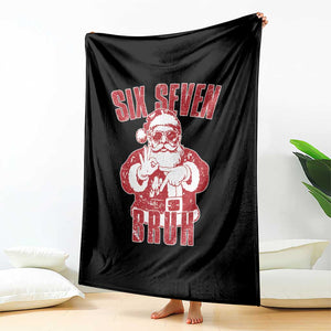 Six Seven Bruh Funny Christmas Throw Blanket Santa 67 Meme Teens Boys Kids Xmas Pajamas TS10 Print Your Wear
