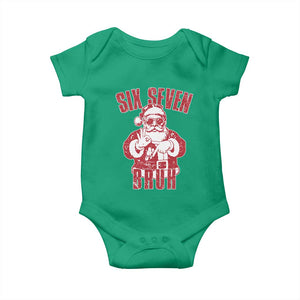 Six Seven Bruh Funny Christmas Baby Onesie Santa 67 Meme Teens Boys Kids Xmas Pajamas TS10 Irish Green Print Your Wear
