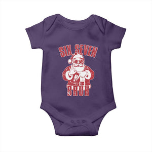 Six Seven Bruh Funny Christmas Baby Onesie Santa 67 Meme Teens Boys Kids Xmas Pajamas TS10 Purple Print Your Wear