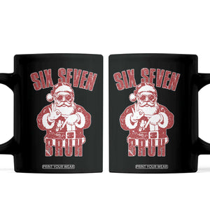 Six Seven Bruh Funny Christmas Coffee Mug Santa 67 Meme Teens Boys Kids Xmas Pajamas TS10 Black Print Your Wear
