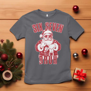 Six Seven Bruh Funny Christmas T Shirt Santa 67 Meme Teens Boys Kids Xmas Pajamas TS10 Charcoal Print Your Wear